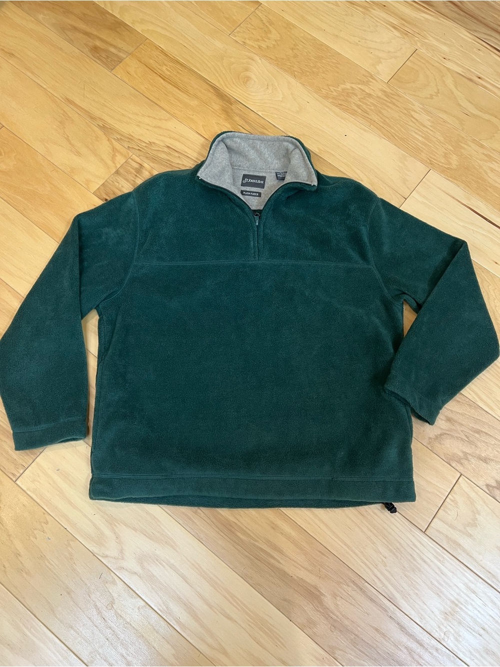 St. John's Bay Deep Green Quarter-Zip Fleece Pullover size M